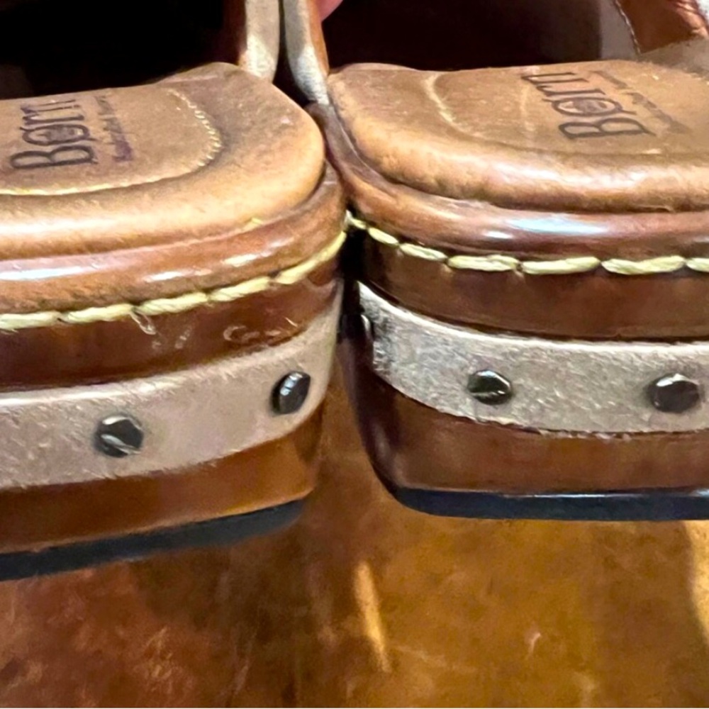 Born Wool Clog Mules with Leather Trim - Picture 4 of 4